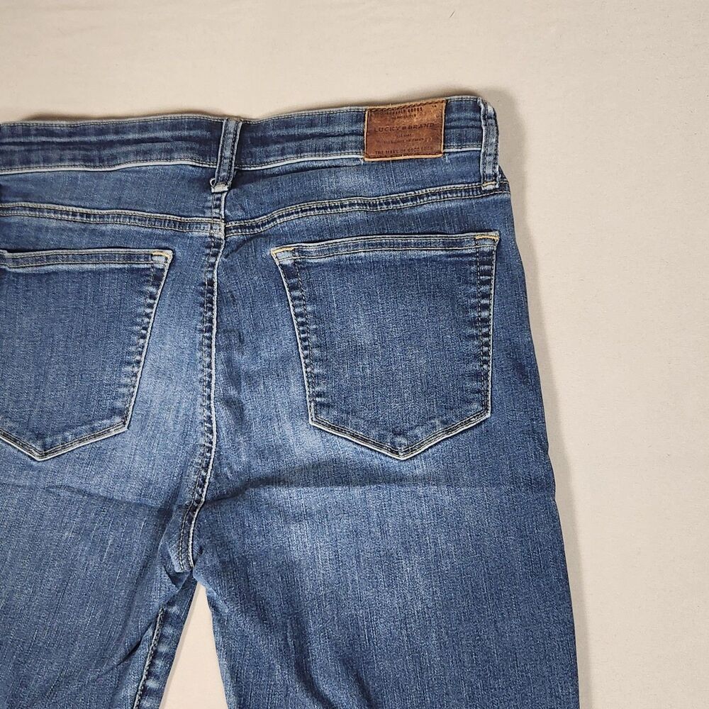 Lucky Brand Ava Crop Jeans Womens 8/29 Blue Skinny Raw Hem Stretch Denim - Picture 6 of 15